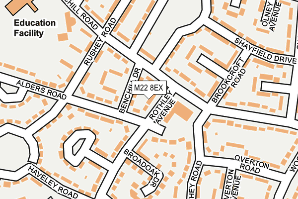M22 8EX map - OS OpenMap – Local (Ordnance Survey)