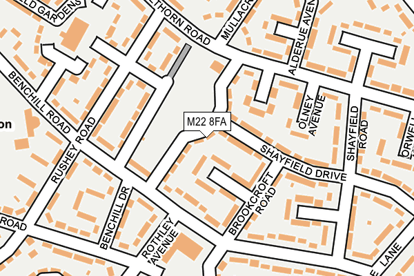 M22 8FA map - OS OpenMap – Local (Ordnance Survey)