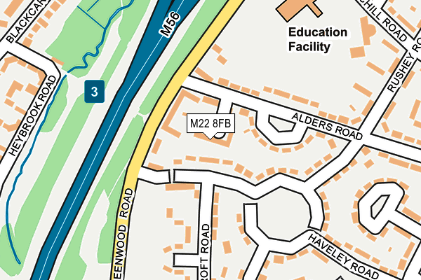 M22 8FB map - OS OpenMap – Local (Ordnance Survey)