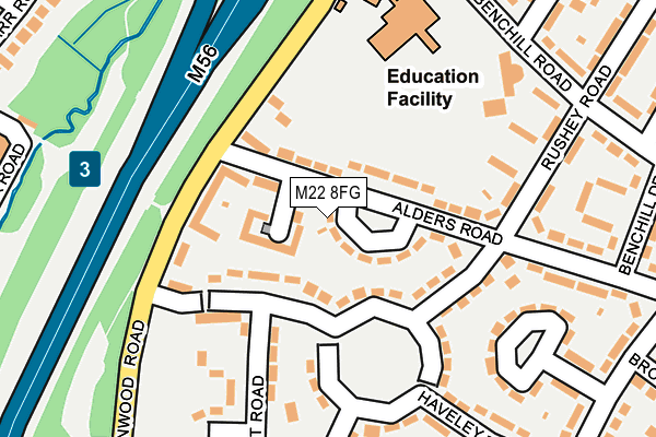 M22 8FG map - OS OpenMap – Local (Ordnance Survey)