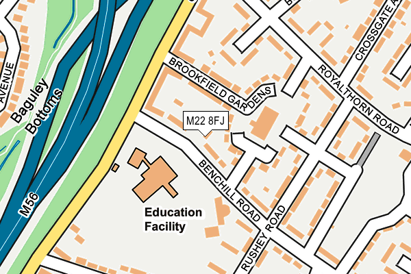 M22 8FJ map - OS OpenMap – Local (Ordnance Survey)