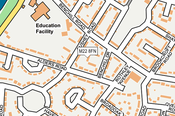 M22 8FN map - OS OpenMap – Local (Ordnance Survey)