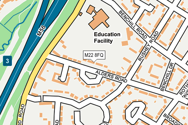 M22 8FQ map - OS OpenMap – Local (Ordnance Survey)