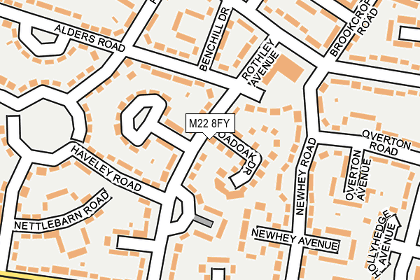 M22 8FY map - OS OpenMap – Local (Ordnance Survey)