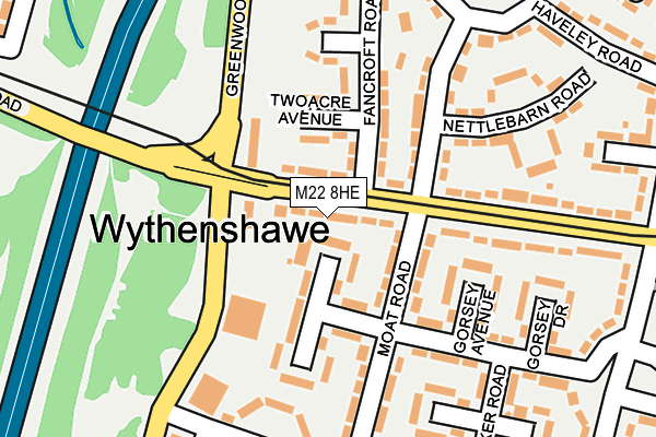 M22 8HE map - OS OpenMap – Local (Ordnance Survey)