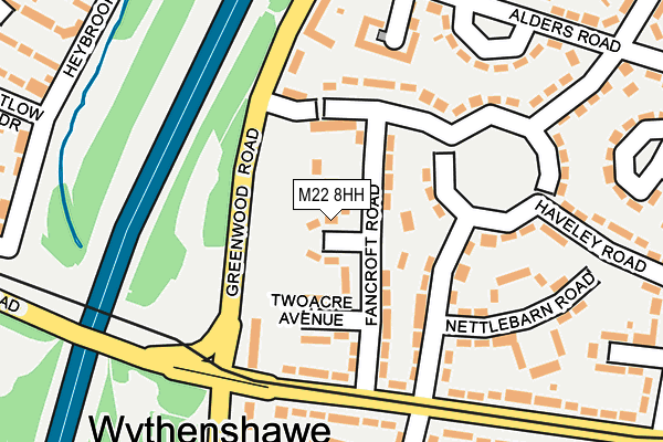 M22 8HH map - OS OpenMap – Local (Ordnance Survey)