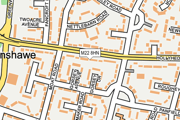 M22 8HN map - OS OpenMap – Local (Ordnance Survey)