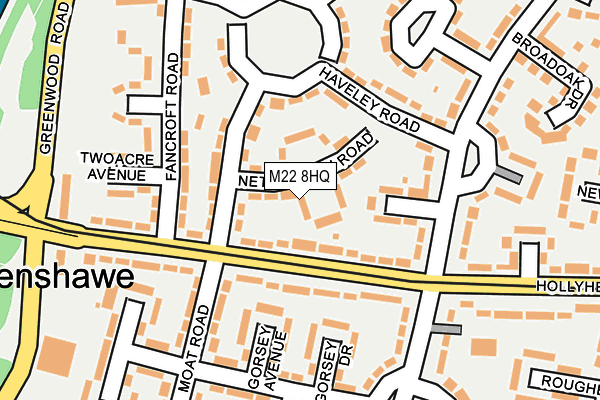 M22 8HQ map - OS OpenMap – Local (Ordnance Survey)