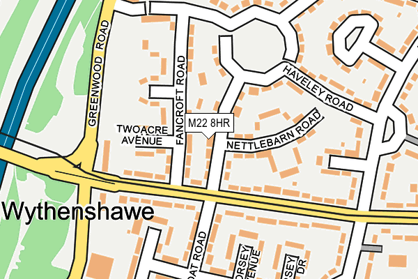 M22 8HR map - OS OpenMap – Local (Ordnance Survey)