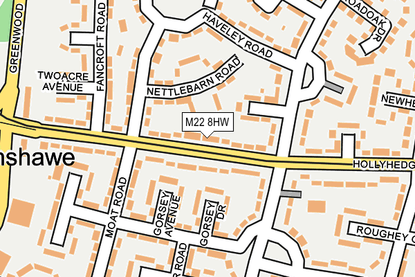 M22 8HW map - OS OpenMap – Local (Ordnance Survey)