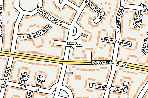 M22 8JL map - OS OpenMap – Local (Ordnance Survey)