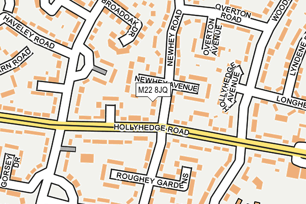 M22 8JQ map - OS OpenMap – Local (Ordnance Survey)
