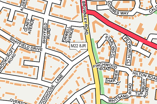 M22 8JR map - OS OpenMap – Local (Ordnance Survey)
