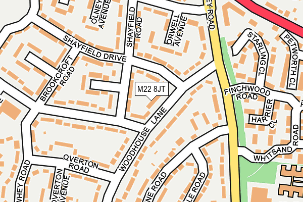 M22 8JT map - OS OpenMap – Local (Ordnance Survey)