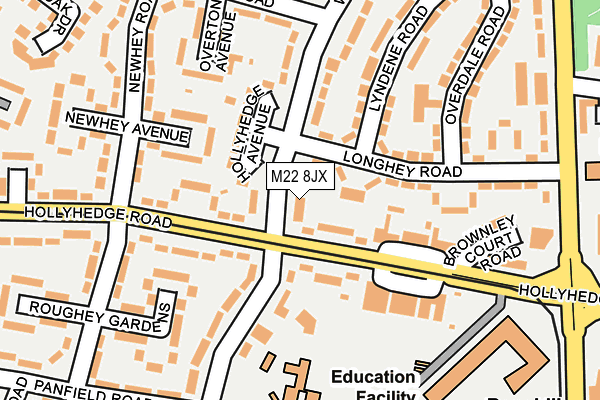M22 8JX map - OS OpenMap – Local (Ordnance Survey)