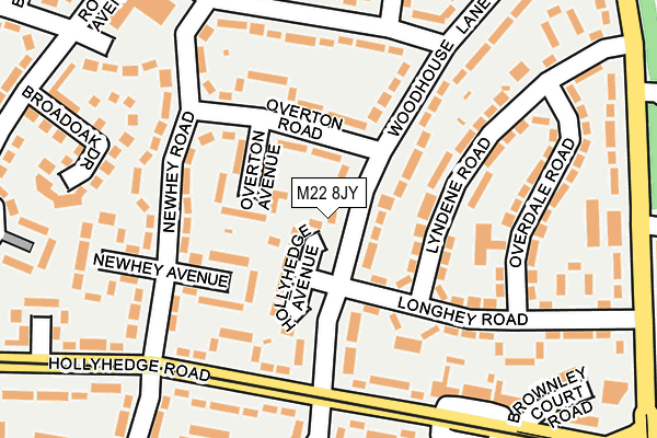 M22 8JY map - OS OpenMap – Local (Ordnance Survey)