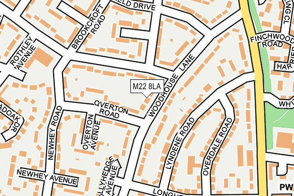 M22 8LA map - OS OpenMap – Local (Ordnance Survey)