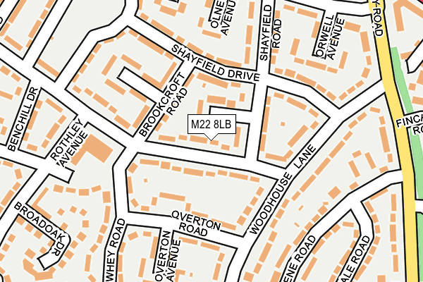 M22 8LB map - OS OpenMap – Local (Ordnance Survey)