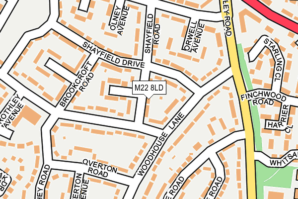 M22 8LD map - OS OpenMap – Local (Ordnance Survey)