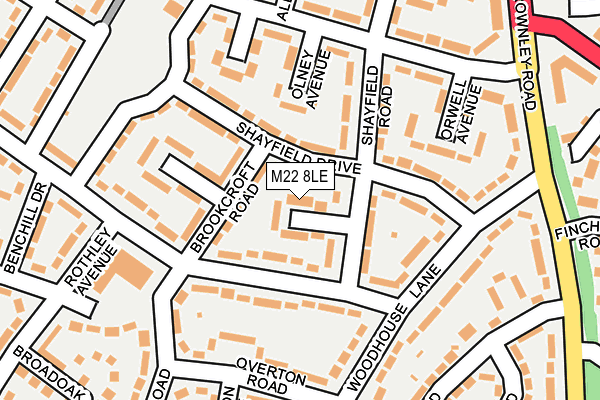 M22 8LE map - OS OpenMap – Local (Ordnance Survey)