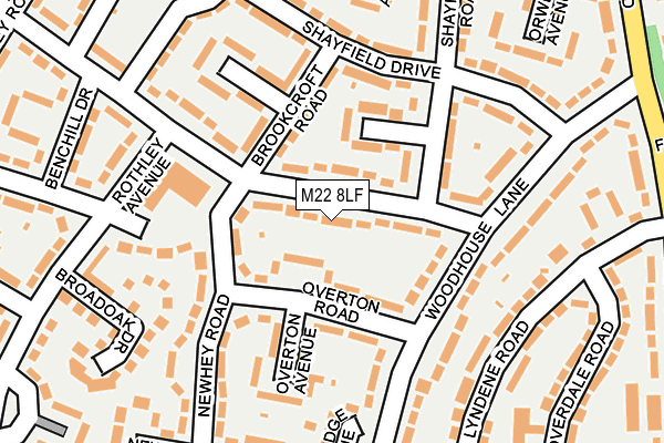 M22 8LF map - OS OpenMap – Local (Ordnance Survey)