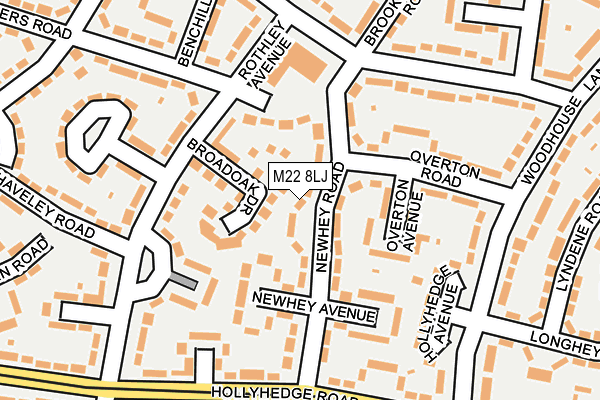 M22 8LJ map - OS OpenMap – Local (Ordnance Survey)