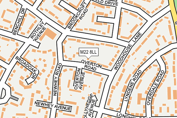 M22 8LL map - OS OpenMap – Local (Ordnance Survey)