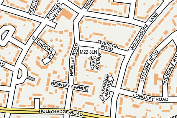 M22 8LN map - OS OpenMap – Local (Ordnance Survey)