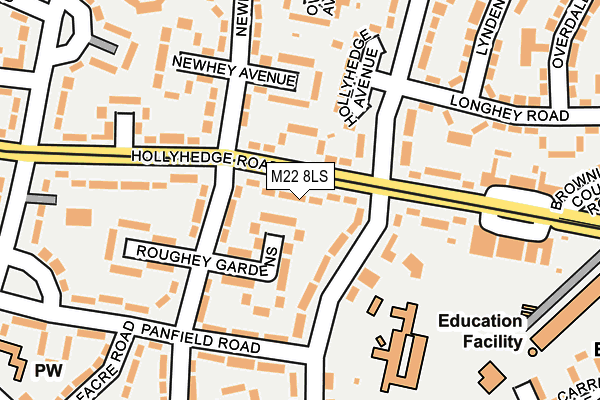 M22 8LS map - OS OpenMap – Local (Ordnance Survey)