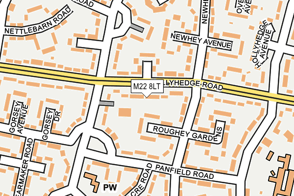 M22 8LT map - OS OpenMap – Local (Ordnance Survey)