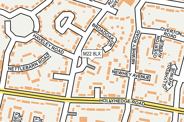 M22 8LX map - OS OpenMap – Local (Ordnance Survey)