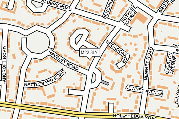 M22 8LY map - OS OpenMap – Local (Ordnance Survey)