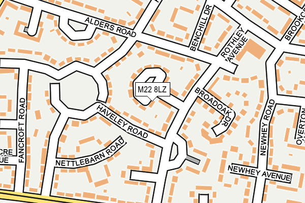M22 8LZ map - OS OpenMap – Local (Ordnance Survey)