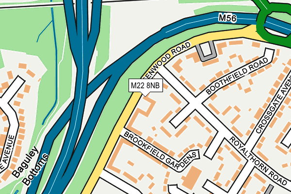 M22 8NB map - OS OpenMap – Local (Ordnance Survey)