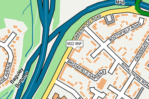 M22 8NF map - OS OpenMap – Local (Ordnance Survey)