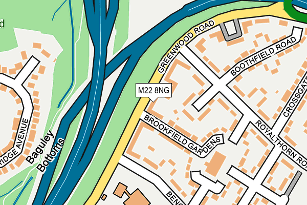 M22 8NG map - OS OpenMap – Local (Ordnance Survey)