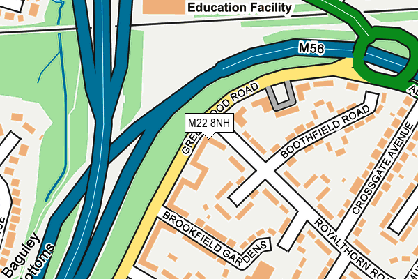 M22 8NH map - OS OpenMap – Local (Ordnance Survey)