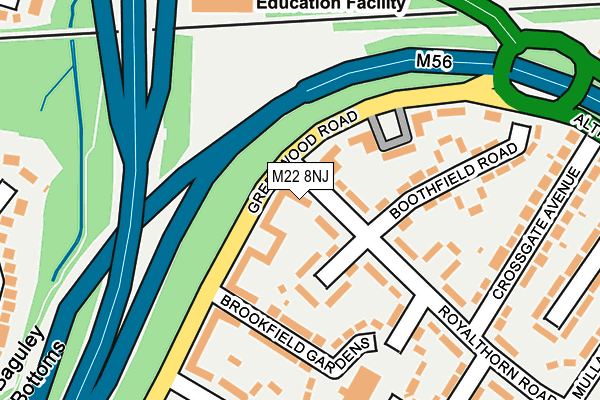 M22 8NJ map - OS OpenMap – Local (Ordnance Survey)
