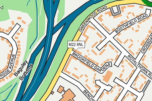 M22 8NL map - OS OpenMap – Local (Ordnance Survey)