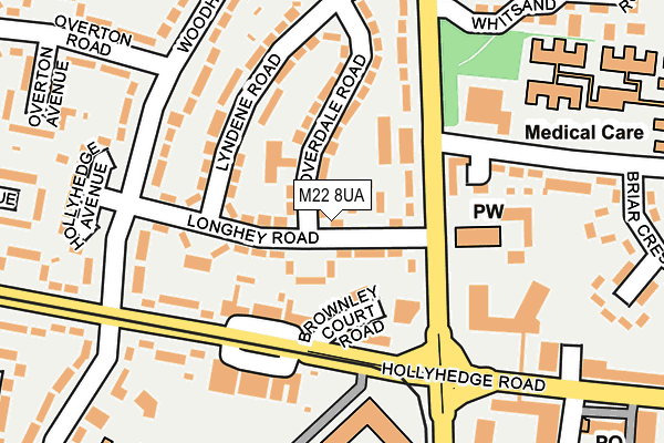 M22 8UA map - OS OpenMap – Local (Ordnance Survey)