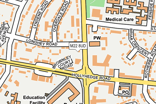 M22 8UD map - OS OpenMap – Local (Ordnance Survey)