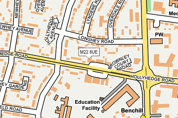 M22 8UE map - OS OpenMap – Local (Ordnance Survey)