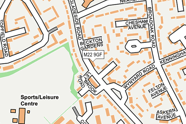 M22 9GF map - OS OpenMap – Local (Ordnance Survey)