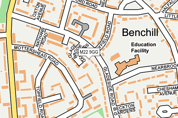 M22 9GG map - OS OpenMap – Local (Ordnance Survey)