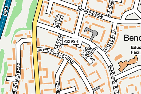 M22 9GH map - OS OpenMap – Local (Ordnance Survey)