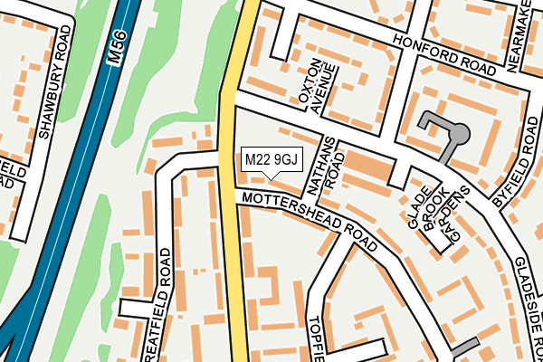 M22 9GJ map - OS OpenMap – Local (Ordnance Survey)