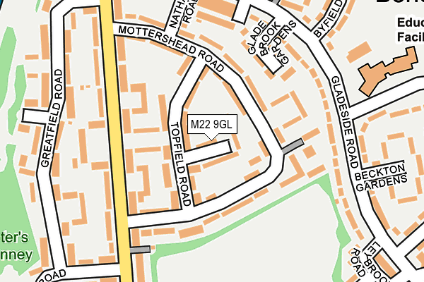 M22 9GL map - OS OpenMap – Local (Ordnance Survey)