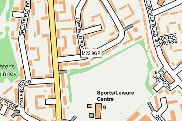 M22 9GP map - OS OpenMap – Local (Ordnance Survey)