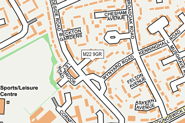 M22 9GR map - OS OpenMap – Local (Ordnance Survey)