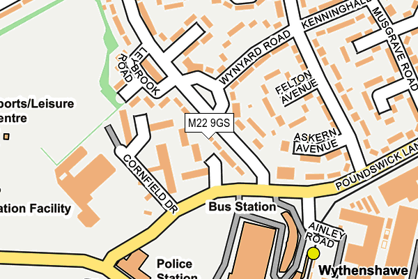 M22 9GS map - OS OpenMap – Local (Ordnance Survey)